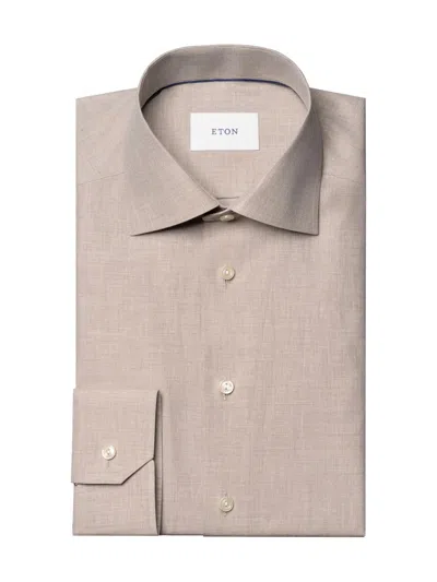 Eton Men's Contemporary-fit Melange Solid Button-front Shirt In Purple