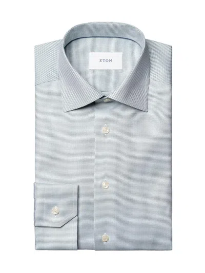 Eton Men's Contemporary-fit Semi Solid Twill Shirt In Blue