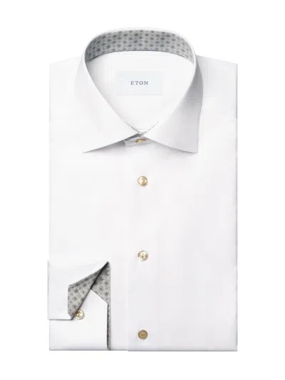 Eton Men's Contemporary-fit Solid Cotton Twill Shirt In White