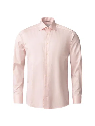 Eton Men's Contemporary-fit Solid Cotton-blend Button-front Shirt In Pink