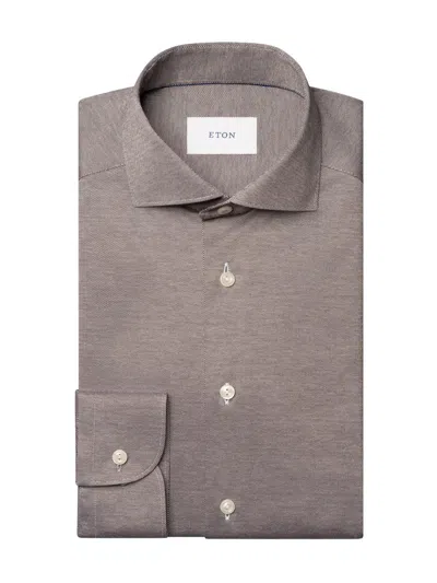 Eton Men's Contemporary-fit Solid Jacquard Cotton Jersey Shirt In Multi
