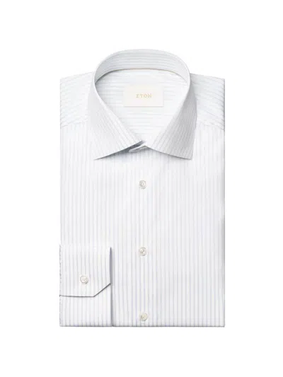 Eton Men's Contemporary-fit Striped Button-front Shirt In Blue