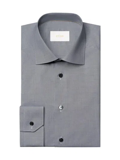 Eton Men's Contemporary-fit Textured Cotton Piqué Shirt In Blue