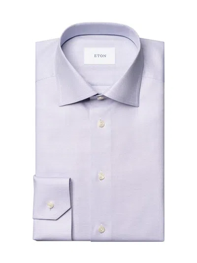 Eton Men's Contemporary-fit Textured Twill Shirt In Purple