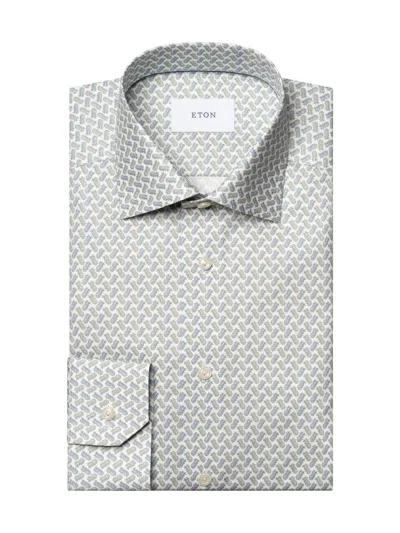 Eton Men's Contemporary-fit Twill Pineapple Dress Shirt In Blue