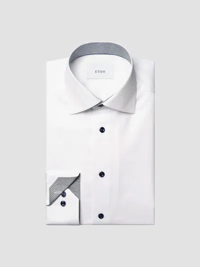 Eton Men's Contrast-lined Cotton Contemporary-fit Shirt In White