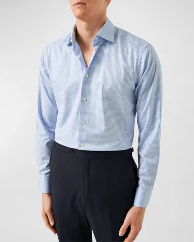 Eton Men's Cotton Micro-check Dress Shirt In Blue
