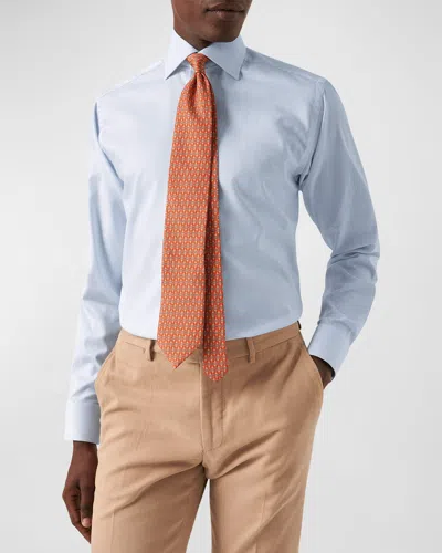 Eton Men's Cotton Micro-stripe Contemporary-fit Dress Shirt In Blue