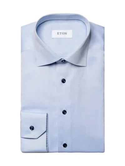 Eton Men's Cotton Twill Contemporary-fit Button-front Shirt In Blue