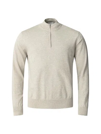 Eton Men's Cotton-cashmere Fine Weave Quarter-zip Sweater In Neutral