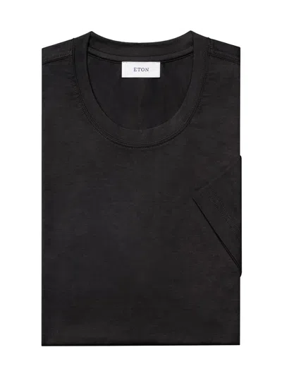 Eton Men's Cotton-silk Crewneck T-shirt In Black