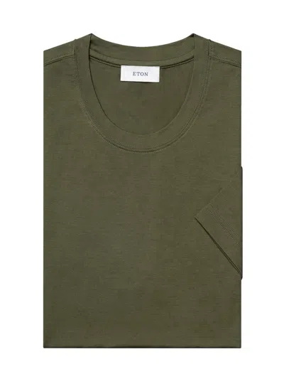 Eton Men's Cotton-silk Crewneck T-shirt In Green