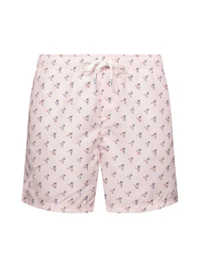 Eton Men's Drink Drawstring Swim Shorts In Pink