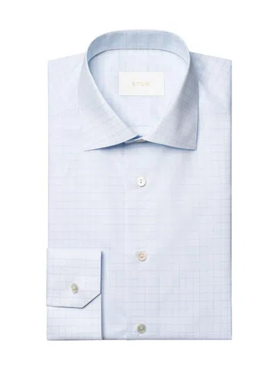 Eton Men's Elevated Check Contemporary-fit Cotton Shirt In Blue