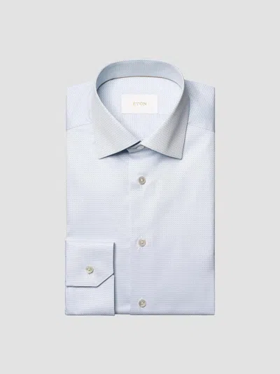 Eton Men's Elevated Textured Cotton Slim-fit Shirt In Blue
