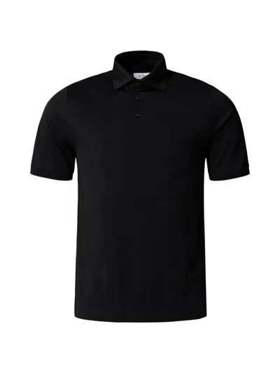 Eton Men's Filo Di Scozia Cotton Polo Shirt In Black