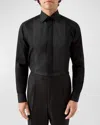 Eton Contemporary Fit Plisse Bib Formal Shirt In Black