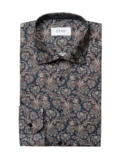 Eton Men's Floral Cotton Slim Fit Dress Shirt In Multi