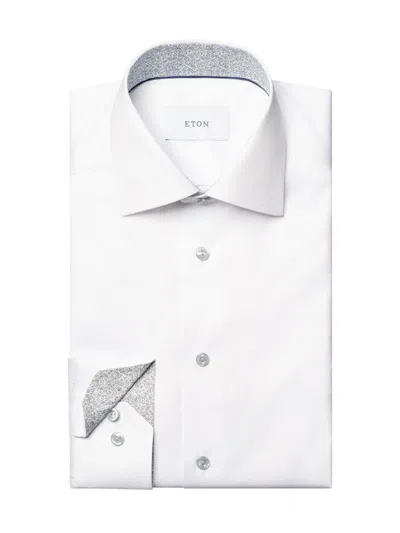 Eton Men's Floral Detail Signature Slim-fit Cotton Twill Shirt In White