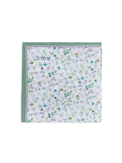 Eton Men's Floral Linen Pocket Square In Pattern