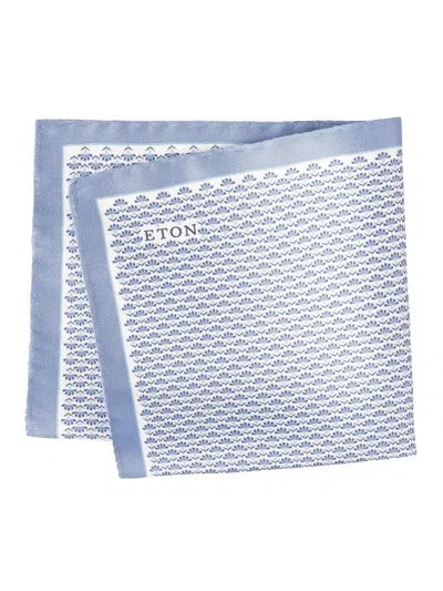 Eton Men's Floral Print Silk Pocket Square In Blue