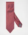 Eton Men's Floral Silk Tie In Red
