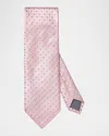 Eton Men's Geometric Circle Silk Tie In Pink