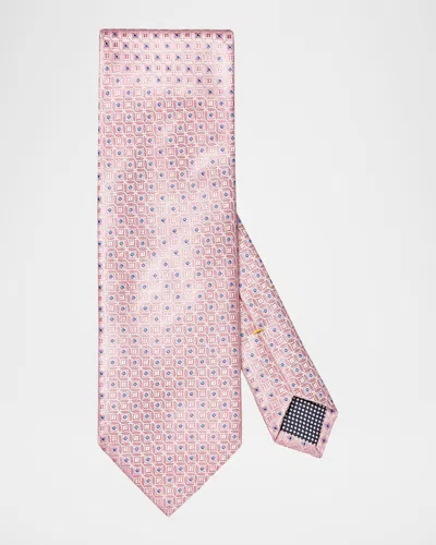 Eton Men's Geometric Circle Silk Tie In Pink