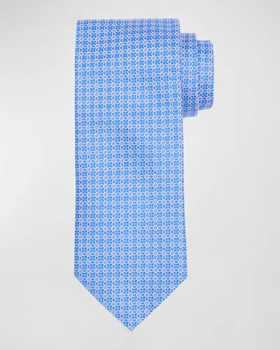 Eton Men's Geometric Jacquard Silk Tie In Blue