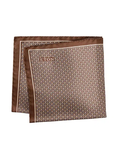 Eton Men's Geometric Silk Pocket Square In Pattern