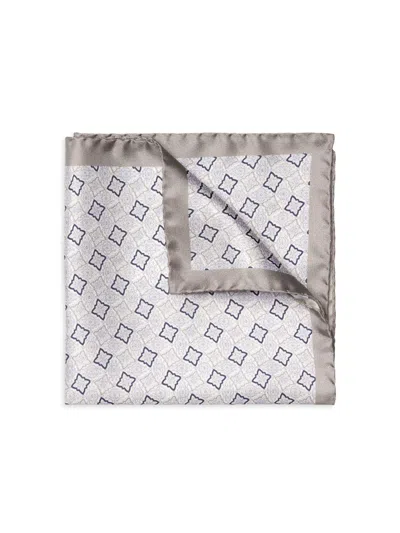 Eton Men's Geometric Silk Pocket Square In Pink