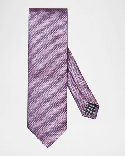 Eton Men's Geometric Silk Tie In Med Pnk