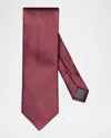 Eton Men's Geometric Silk Tie In Med Red