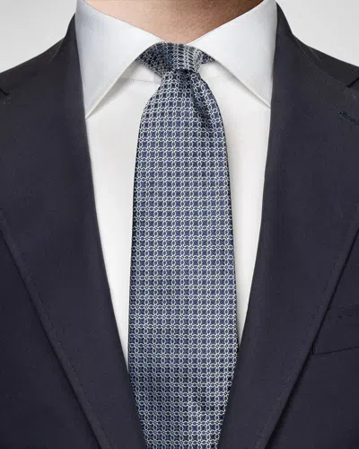 Eton Men's Geometric Silk Tie In Black