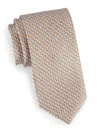 Eton Men's Geometric Silk Tie In Brown