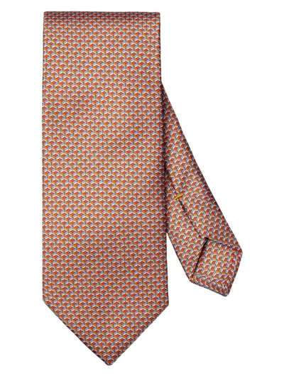 Eton Men's Geometric Silk Tie In Orange