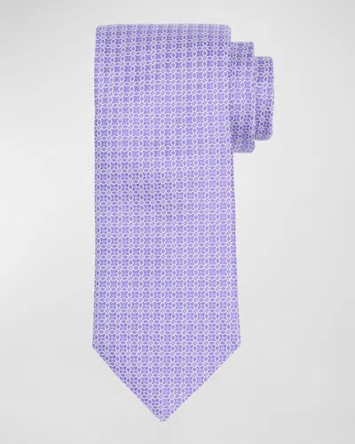 Eton Men's Geometric Silk Tie In Purple