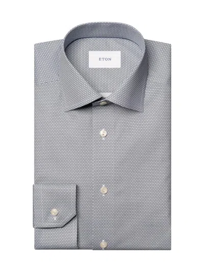 Eton Men's Geometric Twill Slim-fit Shirt In Gray