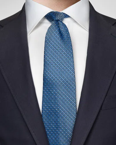 Eton Men's Geometric Woven Silk Tie In Blue