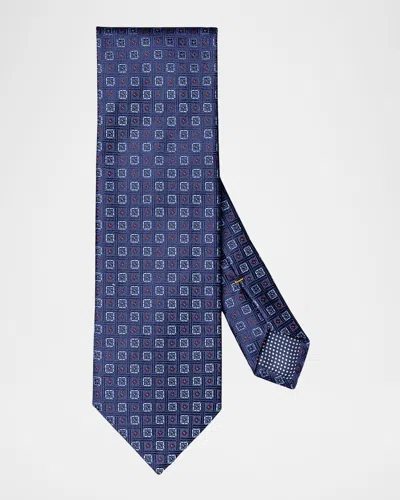 Eton Men's Geometric Woven Silk Tie In Purple