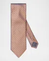 Eton Men's Geometric Woven Silk Tie In Medium Orange