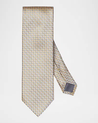 Eton Men's Geometric Woven Silk Tie In Gold