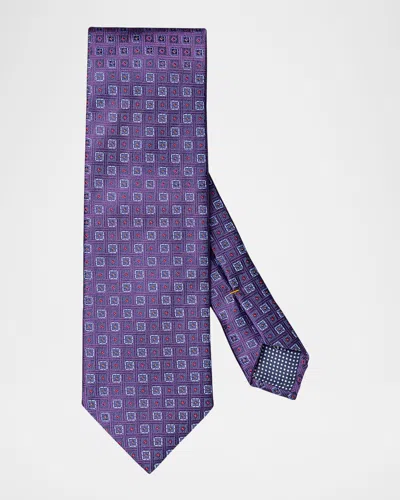 Eton Men's Geometric Woven Silk Tie In Purple