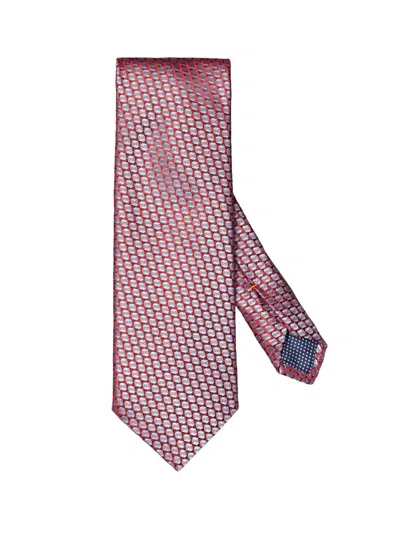 Eton Men's Geometric Woven Silk Tie In Red