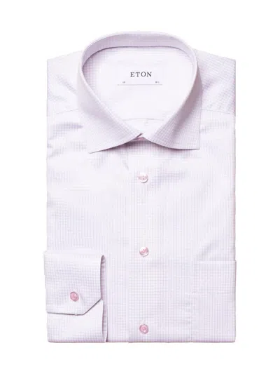 Eton Men's Grid Check Classic-fit Dress Shirt In Pink