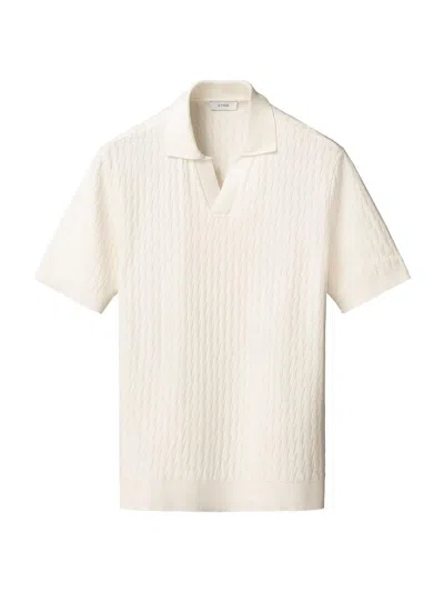 Eton Men's Jacquard Cotton Polo Shirt In White