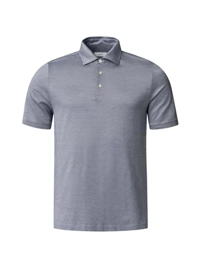 Eton Men's Jaquard Filo Di Scozia Polo Shirt In Gray
