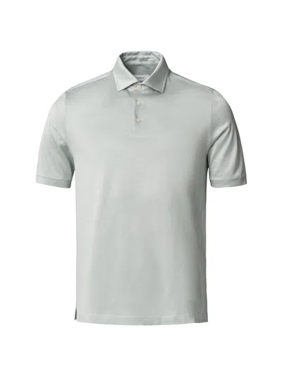 Eton Men's Jaquard Filo Di Scozia Polo Shirt In Gray