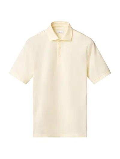 Eton Men's Knitted Cotton Polo Shirt In Yellow