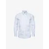 Eton Mens Light Blue Elevated Bengal Stripe Slim-fit Organic-cotton Poplin Shirt In Light Blue